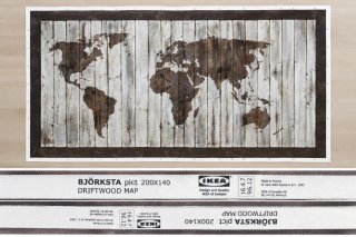 Mapa del Mundo IKEA BJÖRKSTA 200x140 cm + Marco