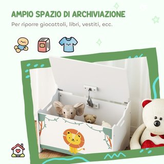 Baule Portagiochi con Coperchio per Bambini per Gi