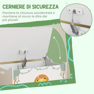 Baule Portagiochi con Coperchio per Bambini per Gi