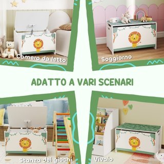 Baule Portagiochi con Coperchio per Bambini per Gi