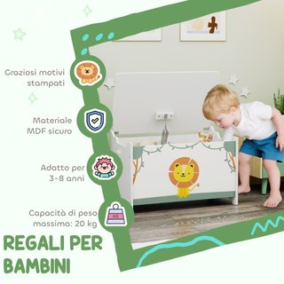 Baule Portagiochi con Coperchio per Bambini per Gi