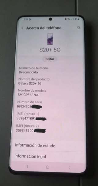 Samsung S20+ 5G 128GB Negro
