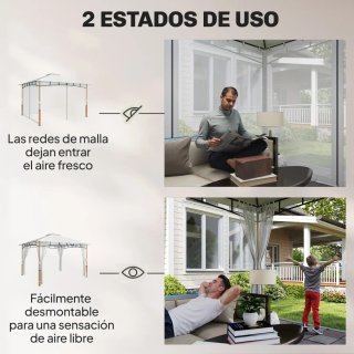 Carpa Cenador Jardín Doble Techo
