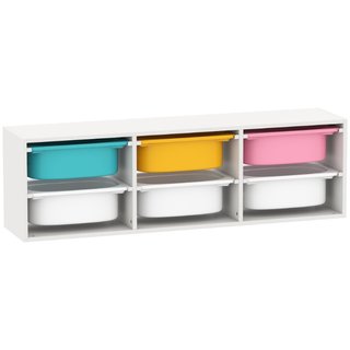 Scaffale Portagiochi Bambini in Legno con 6 Conten