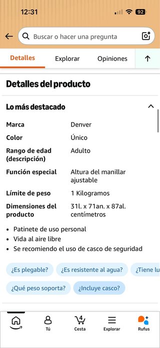 Patinete Eléctrico Infantil Rosa