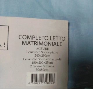 Completo Lenzuola Matrimoniali Cotone
