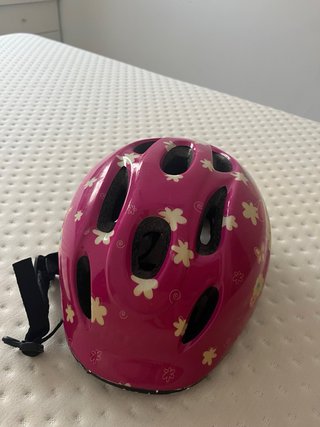 Casco Bicicleta Niña Rosa Flores