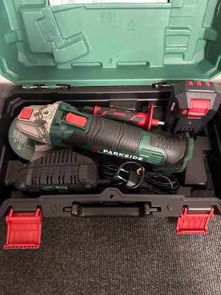 Parkside 20V Amoladora Angular + Batería y Cargado