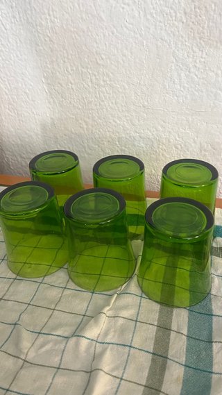 Set 6 Vasos Vidrio Verde
