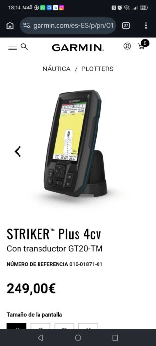 Garmin Striker Plus 4cv + Transductor