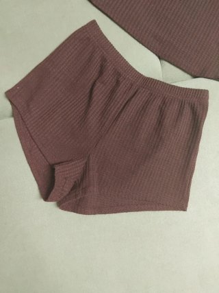 Pijama corto burdeos talla M