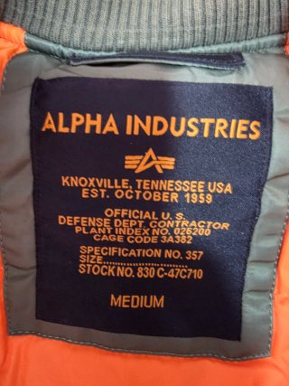 Chaqueta Alpha Industries Verde Talla M