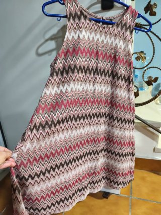 Vestido sin mangas con estampado zigzag Talla L