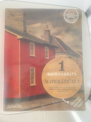 Libro Matemáticas 1 Bachillerato Anaya