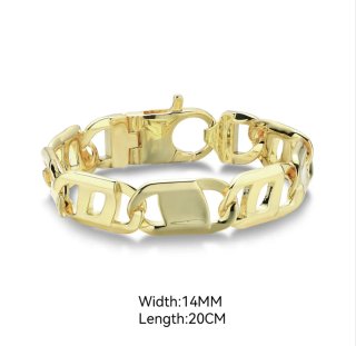 Cadena y pulsera chapadas en oro 18k
