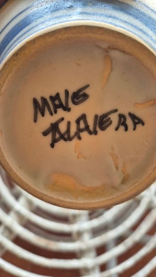 Jarra Vinatera Talavera Azul y Blanco