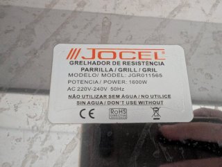 Parrilla Eléctrica Jocel 1600W Sin Humo