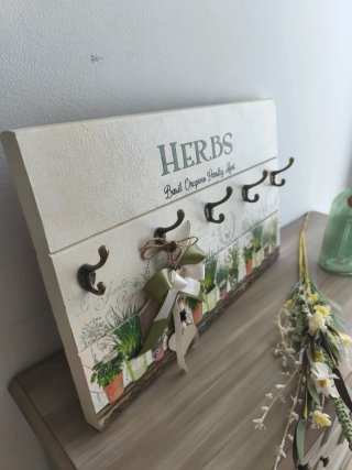 Perchero Vintage Herbs Madera y Metal