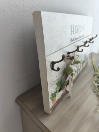 Perchero Vintage Herbs Madera y Metal