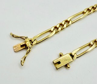 PULSERA FIGARO 3X1 ORO 18K. Peso 11.96g