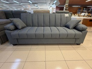 Sofá cama gris/beige con arcón