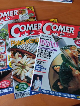 Colección de revistas de cocina ,COMER CADA DIA .