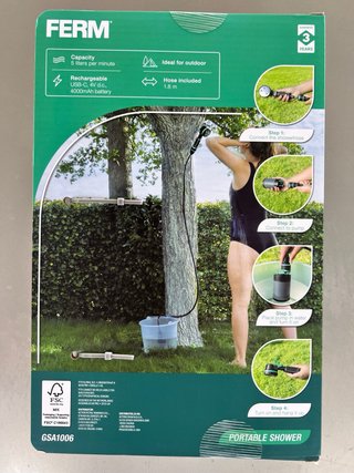 Ducha portátil recargable para camper/caravana