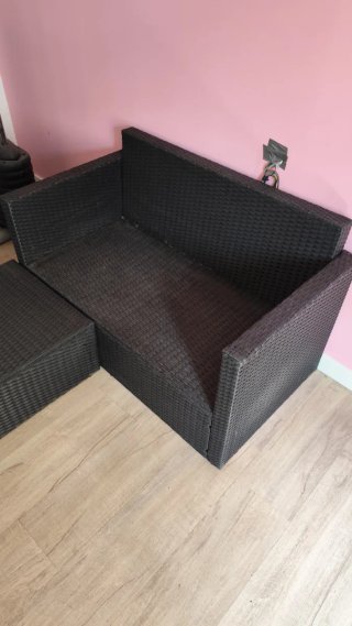 Conjunto sillones ratán exterior blanco