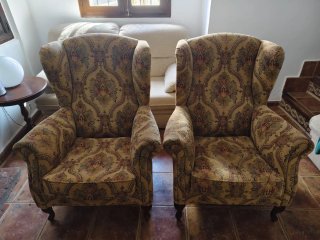 Sofá y 2 sillones de tela