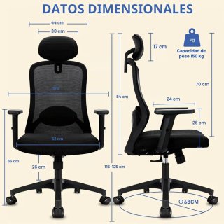 Silla de escritorio ergonómica con reposabrazos