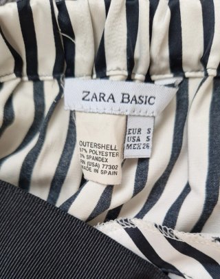 Camisa Zara Rayas Blanco y Negro