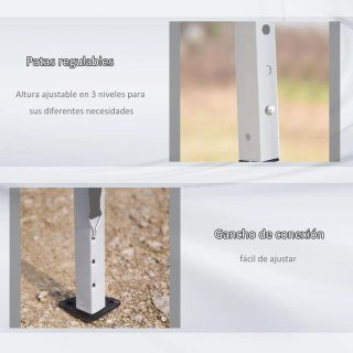 Carpa Gazebo Plegable 6x3m Gris