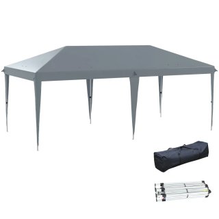 Carpa Gazebo Plegable 6x3m Gris