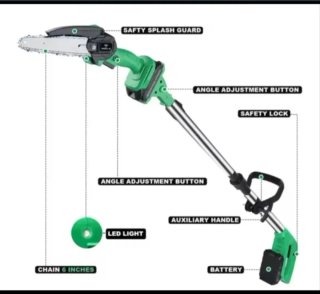 Motosierra Telescópica Plegable (2 Baterías)