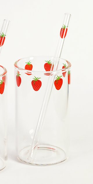 Set Bicchieri Fragola Nana • Vasos de Vidrio Hachi