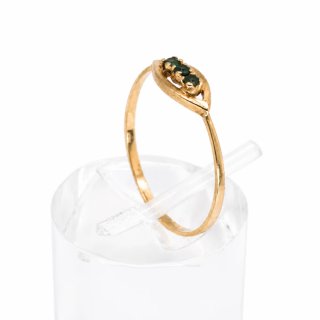 Anillo oro 18k con pedrería engastada