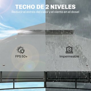 Cenador Carpa Jardín Doble Techo