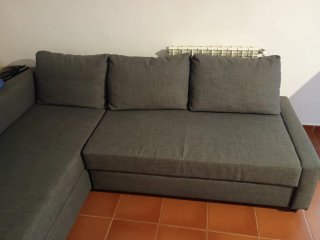 Sofá cama con chaise Longue Ikea Gris
