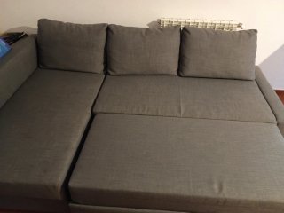 Sofá cama con chaise Longue Ikea Gris