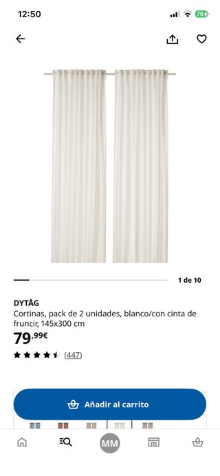 Cortinas DYTAG IKEA (pack 2) nuevas