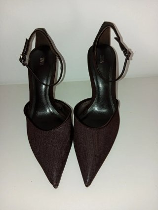 Tacones Zara Marrones Talla 38
