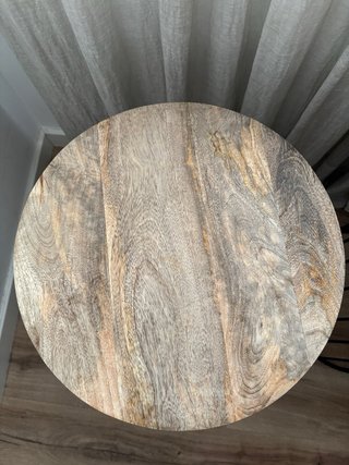 Mesas auxiliares madera de mango y metal