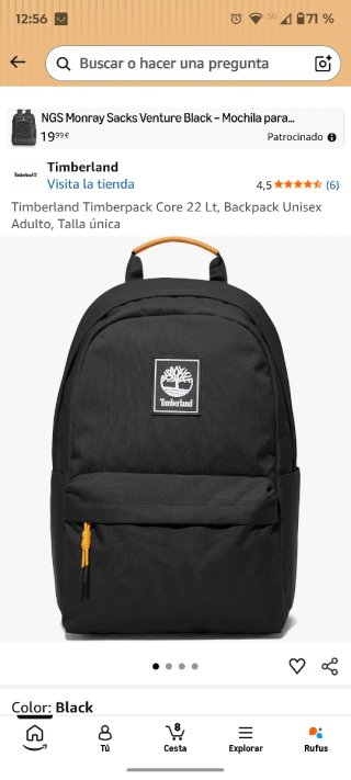 Mochila Timberland Negra