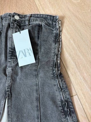 Top Corsé Vaquero Zara Gris talla S nuevo