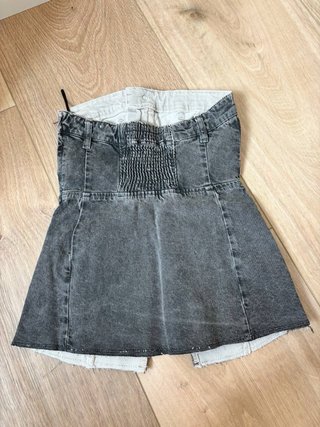 Top Corsé Vaquero Zara Gris talla S nuevo