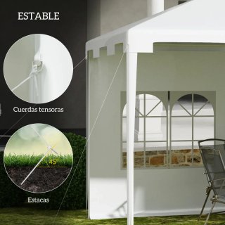 Carpa Jardín 395x295x255 cm Cenador Desmontable