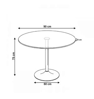 Mesa Redonda Cristal 90cm