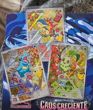 Pokémon 30 aniversario Cyndaquil, Totodile, Chi..