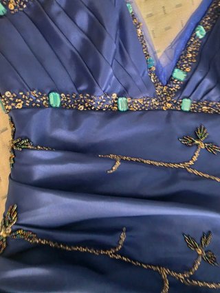 Vestido largo fiesta azul eléctrico