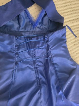 Vestido largo fiesta azul eléctrico